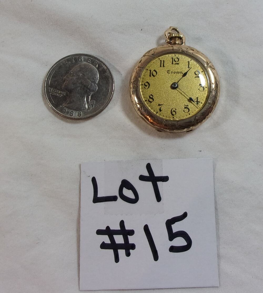 CROWN WATCH CO./PHILADELPHIA WATCH CASE CO. 8766609 15 JEWEL POCKET WATCH